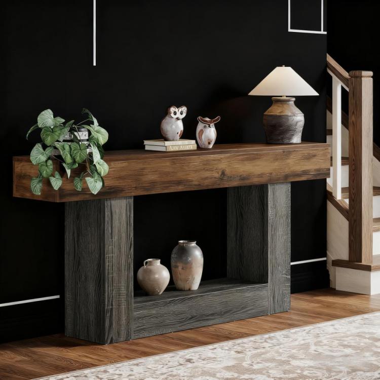 Wooden Console Table, Narrow Long Wood Sofa Table, Living Room Table Rectangular Sofa Table Behind The Couch