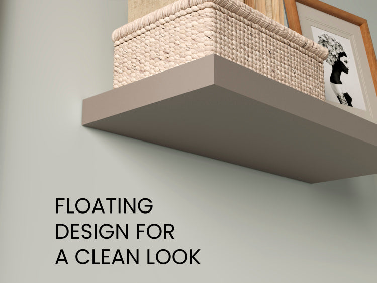Floating Shelves 1.50" H, 2 Shelves, Taupe