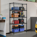 1250 Lbs Steel Heavy Duty 5 Tier Utility Shelving Unit Steel Organizer Wire Rack For Home,Kitchen,Office,Chrome 13.7" D X 23.6" W X 62.4" H