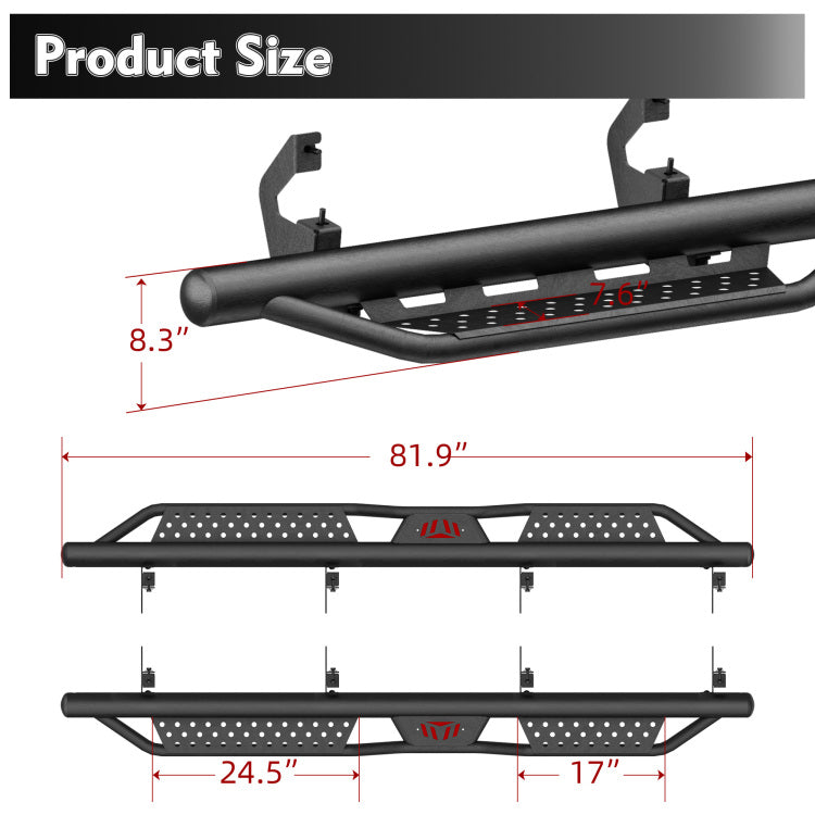 Cab Running Boards Compatible For 2019 2025 Chevy Silverado & Gmc Sierra 1500 2020 2025 Chevrolet Silverado Gmc Sierra 2500 Hd 3500 Hd Crew Cab 2500Hd 3500Hd