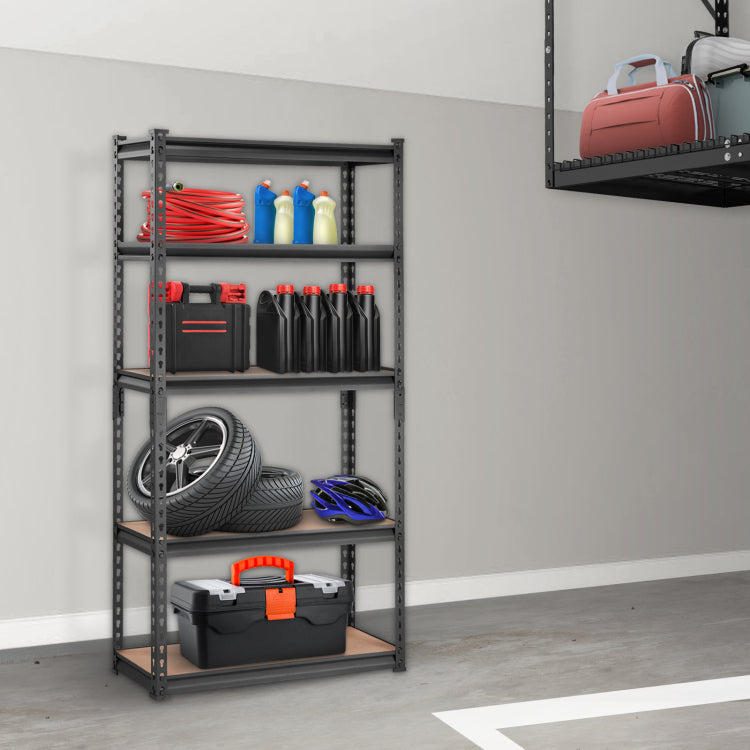 Storage Shelving Unit, 5 Tier Adjustable, 2000 Lbs Capacity, Heavy Duty Garage Shelves Metal Organizer Utility Rack, Black, 30" L X 12" W X 60" H For Kitchen Pantry Basement Bathroom Laundry