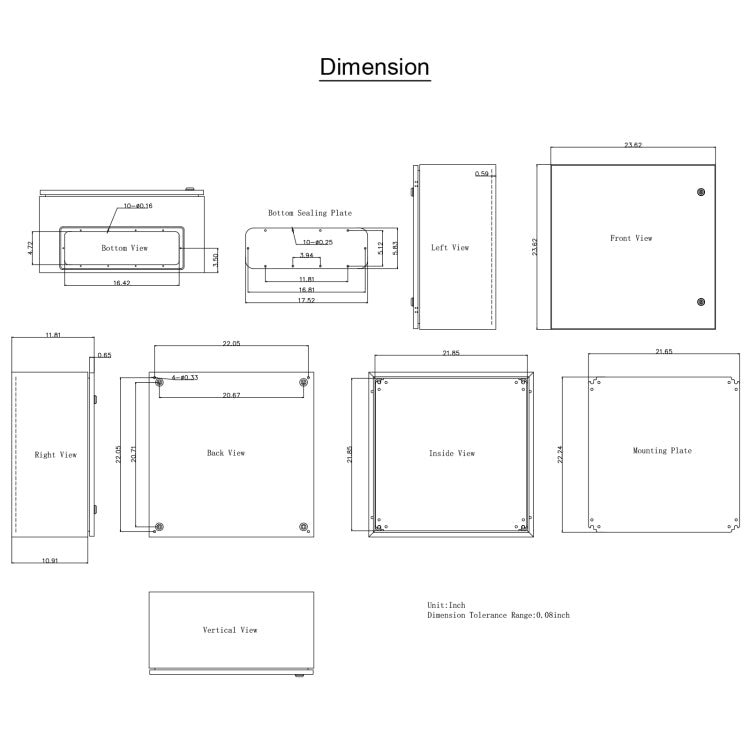 Nema Steel Enclosure, 24 X 24 X 12'' Nema 4X Steel Electrical Box, Ip66 Waterproof & Dustproof, Outdoor Indoor Electrical Junction Box, With Mounting Plate