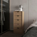 Olijato 5 Drawer Dresser For Nurseries And Bedrooms Modern Space Saving Storage, Natural Oak