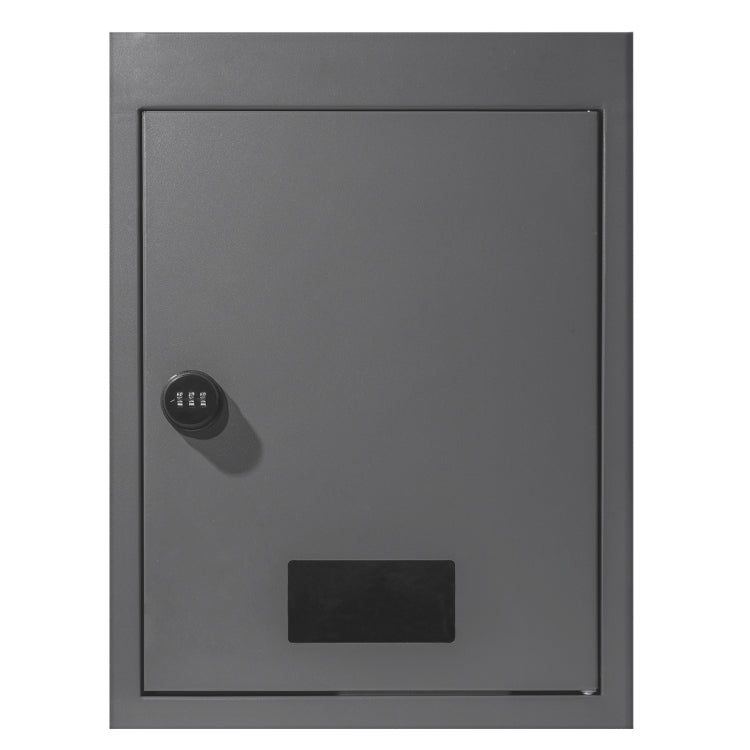 Through The Wall Drop Box, Heavy Duty Steel Through The Wall Mailbox With 2.8 7.9" 13" Combination Lock, 12.5X6.3X16.9" Mail Drop Box, Dark Gray