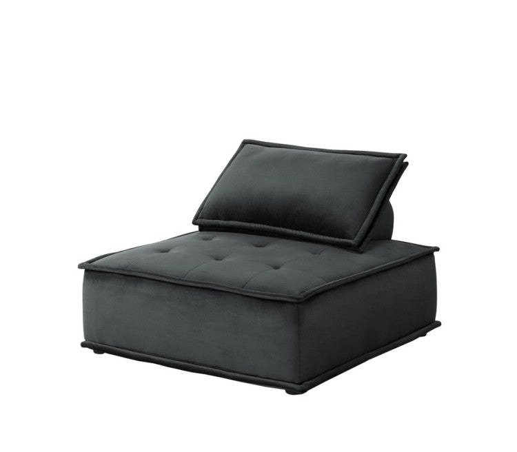 Aveline 40"W Black Velvet Set Of 2 Armless Lounge Chair