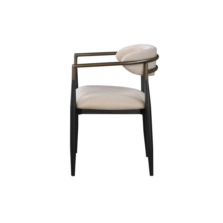 Beige And Black Armchair With Open Back Set Of 2