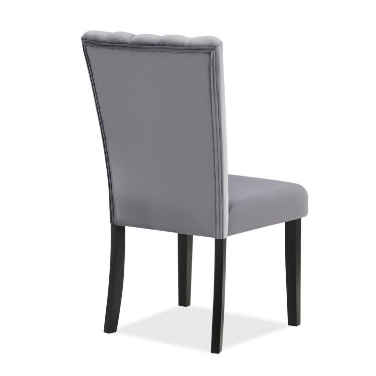 Marcus 20 Side Chair Set Of 2, Fabric Upholstery, Cushioned, Black, Gray