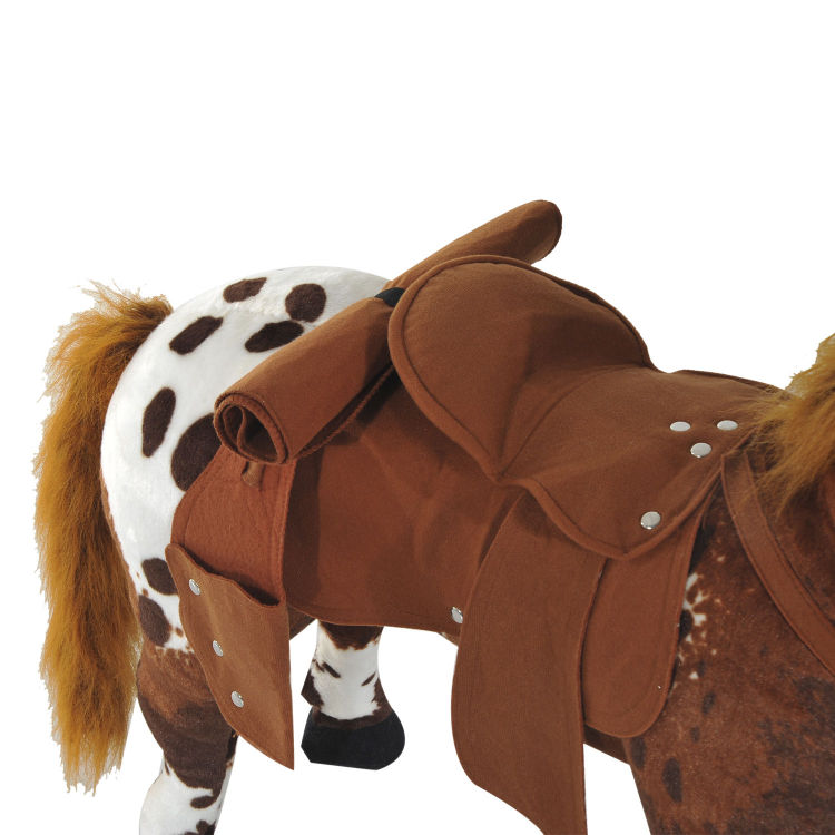 Qaba Sound Making Ride On Horse For Toddlers 3 5, With Neighing And Galloping Sound, Stuffed Animal Horse Toy For Kids With Padding, Soft Feel, Brown