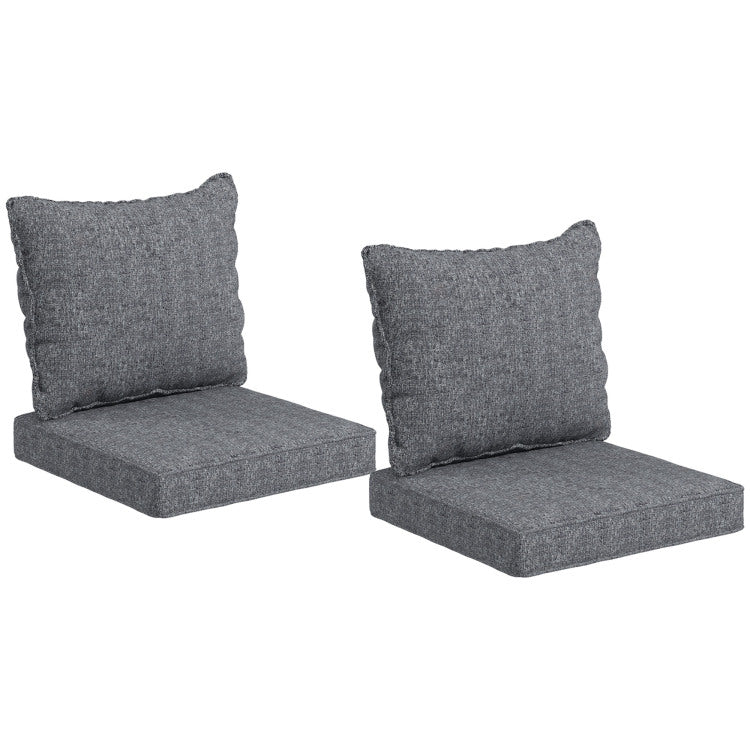 Outsunny 4 Piece Patio Chair Cushion And Back Pillow Set, Seat Replacement Patio, Cushions Set For Outdoor Garden Furniture, Gray