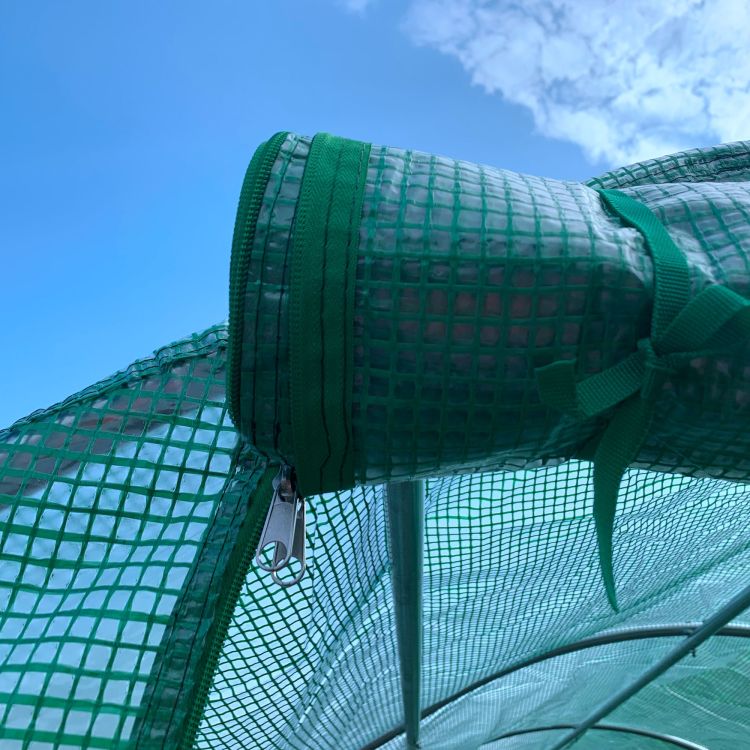 Outsunny 15' X 7' X 6.5' Walk In Tunnel Hoop Greenhouse, Green House With Polyethylene Pe Cover, Steel Frame, Roll Up Zipper Door & Windows For Flowers, Vegetables, Tropical Plants, Green