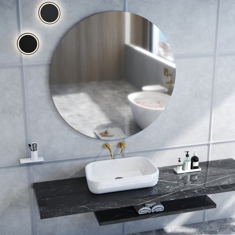 80Cm Bathroom Mirror, Round Mirror, Wall Mount