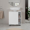 Parade Under Pedestal Sink Cabinet, 1 Door, 5 Open Compartments, Melamine Finish, White