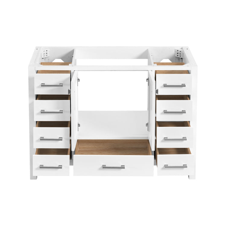 48'' Bathroom Vanity, Freestanding Vanity With Top, Solid Wood Frame Bathroom Storage Cabinet
