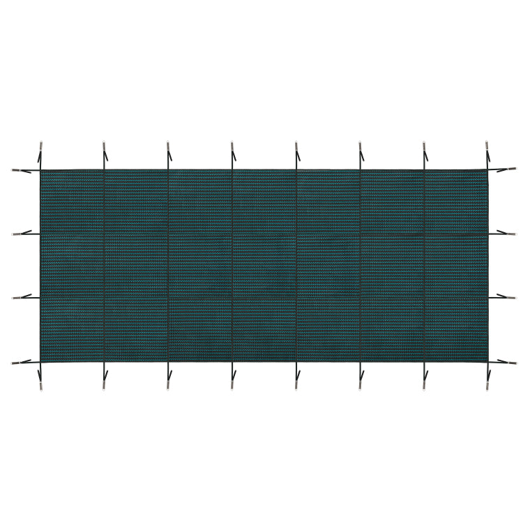 Swimming Pool Safety Cover, Fits 16X32Ft Rectangular Underground And Inground Swimming Pools, Triple Stitched High Strength Mesh Pp Abrasion Resistant Installation Hardware Included,Green Mesh