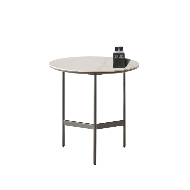 End Side Tables Small Round Accent Table, Metal Gray Narrow Night Stands With Sharp, Ideal For Any Room Side Tables Living Room, Bedroom, Tall Plant Stand Balcony, Indoor