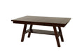 Dining Table Rectangle Dining Table W Shelve 1Pc Table Only Rubber Wood Dark Walnut Finish Dining Room Furniture