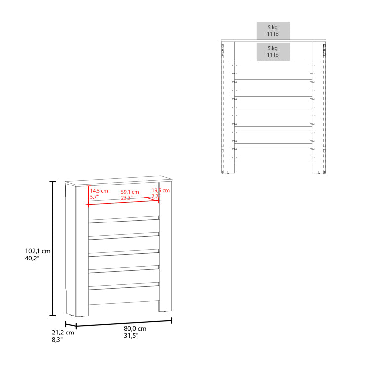 Radiator Cover Cabinet, 1 Shelf, White Walnut