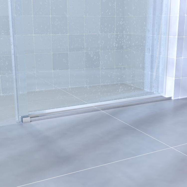 56" 60" W X 76" H Single Sliding Shower Door, Frameless Bathroom Sliding Door With 1 4" 6Mm Tempered Glass For Walk In Shower, Brushed Nickel Gf 25D06 60Bnx