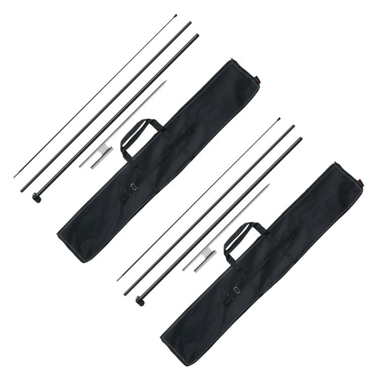 Feather Flag Pole Kit 2 Packs Swooper Flag Pole 12.7 Ft With Ground Stakes
