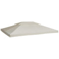Outsunny 13' X 10' Gazebo Replacement Canopy, 2 Tier Top Uv Cover For 9.84' X 9.84' Outdoor Gazebo, Cream White Top Only
