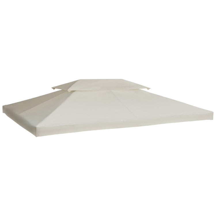 Outsunny 13' X 10' Gazebo Replacement Canopy, 2 Tier Top Uv Cover For 9.84' X 9.84' Outdoor Gazebo, Cream White Top Only
