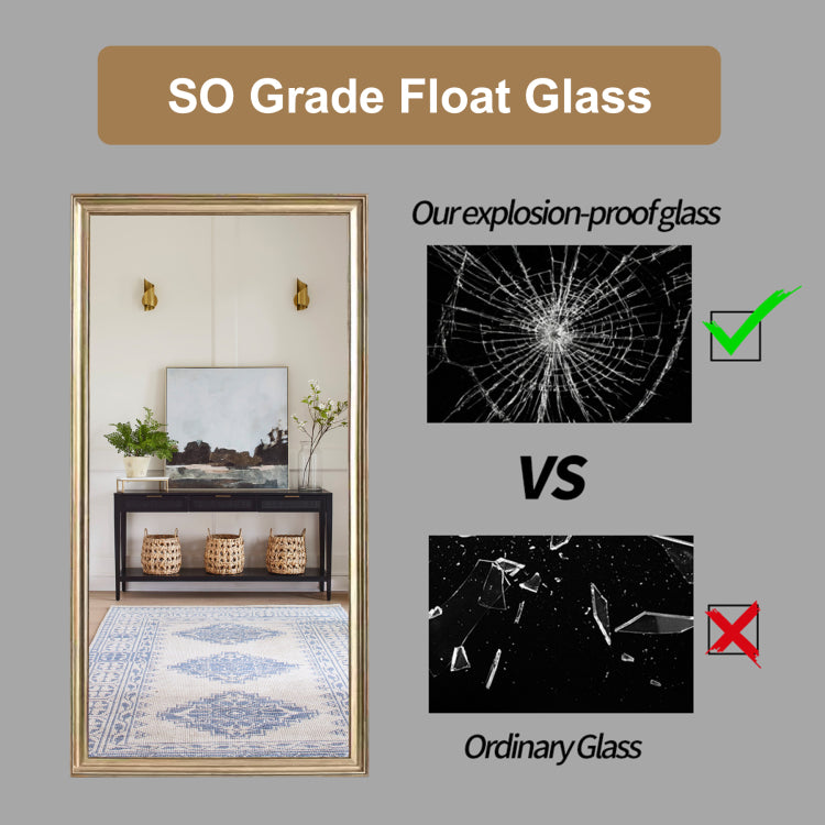 32*70Inch Full Body Floor Mirror With Artificial Wood Frame, Elegant Design And Durability, A Must Have For Bedrooms, Clothing Stores And Salons