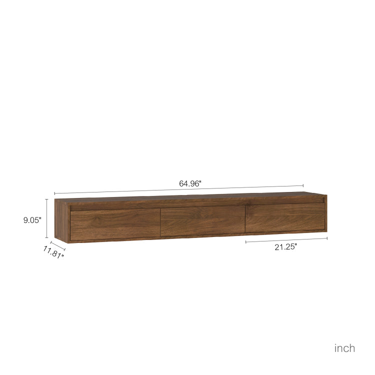 Floating Tv Stand, Wall Mounted Tv Shelf With Led Lights & Power Outlet,Cabinet For Wood Tv Stands For Living Room