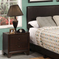 Espresso Finish 2 Drawers Nightstand Wooden Casual Bedroom Furniture 1Pc