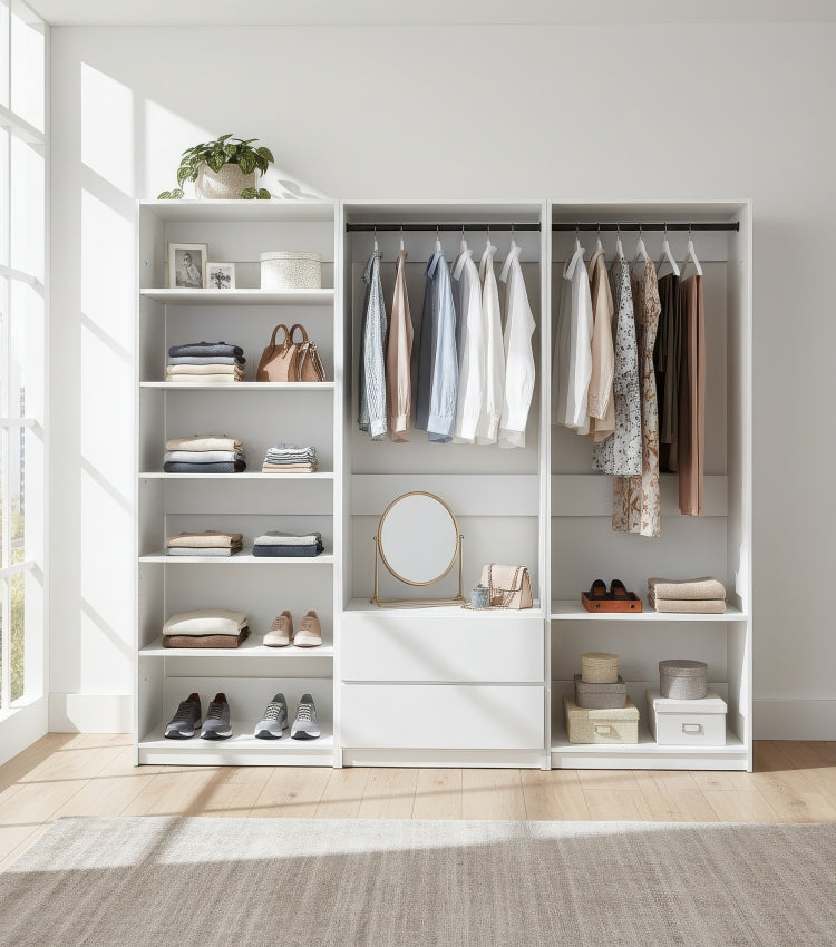 Prosper White Freestanding Walk In Wood Closet System