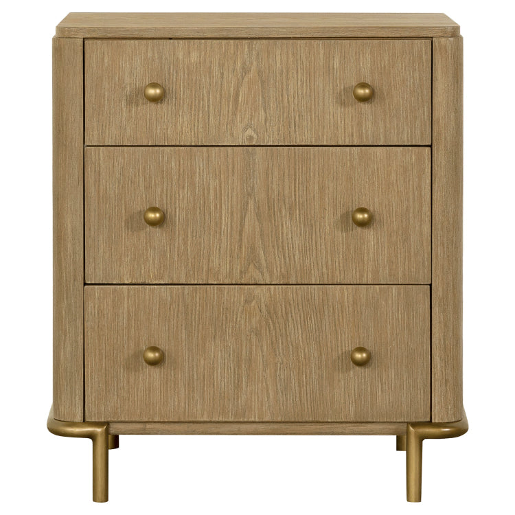 Sand Wash 3 Drawer Nightstand With Usb Ports
