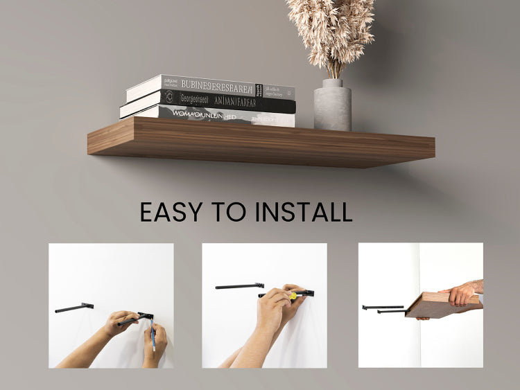 Ecco 31.5" Wide Floating Shelves Set Of 2, Shelves For Wall Decor For Bedroom, Bathroom Storage Shelves, Book Shelves For Living Room