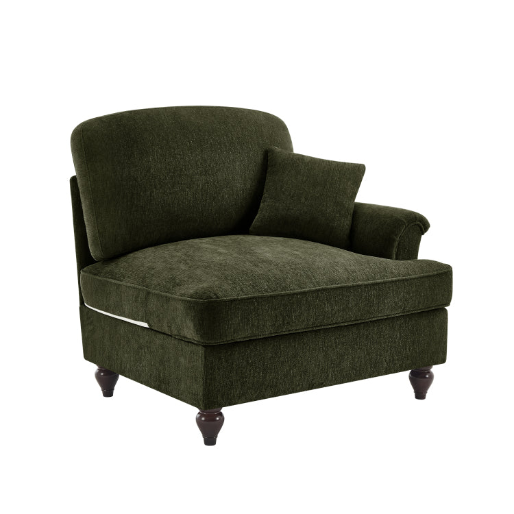 Sofa Rsf Chenille W 1 Pillow Green