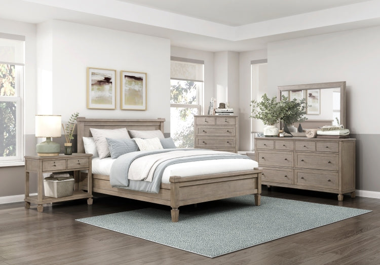Gray Oak Finish Classic Transitional Bedroom Furniture 1Pc Dresser Of 8 Drawers Wooden Furniture