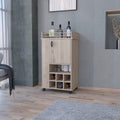 Farson Bar Cart With 2 Side Shelf, 6 Built In Wine Rack And Casters