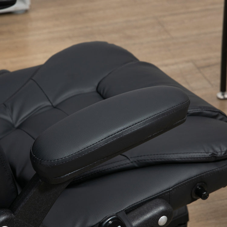 Homcom High Back Vibration Massage Chair, Heating Office Chair, Black