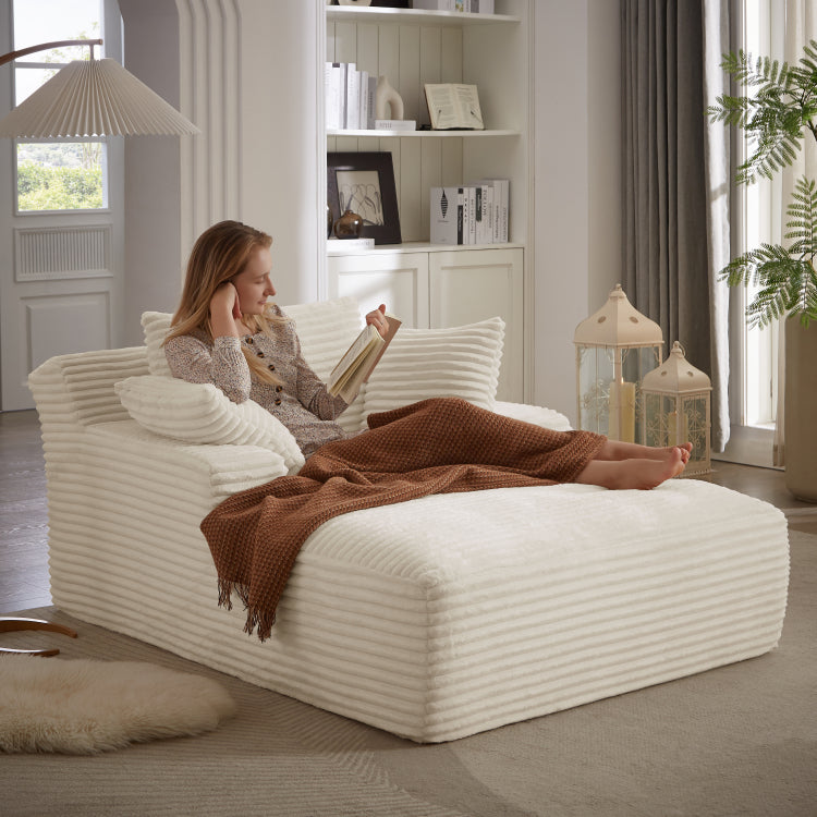 Oversized Chaise Lounge Chair Indoor, Corduroy Upholstered Modern Sofa Couch,No Assembly Required,Comfy Sleeper Sofa For Living Room,Office