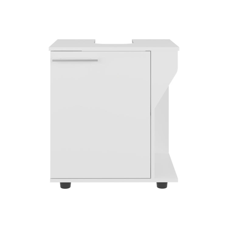 Phillips Under Sink Cabinet, Double Door Storage With Open Back For Pipes, Wide Unit, Freestanding Cabinet, White