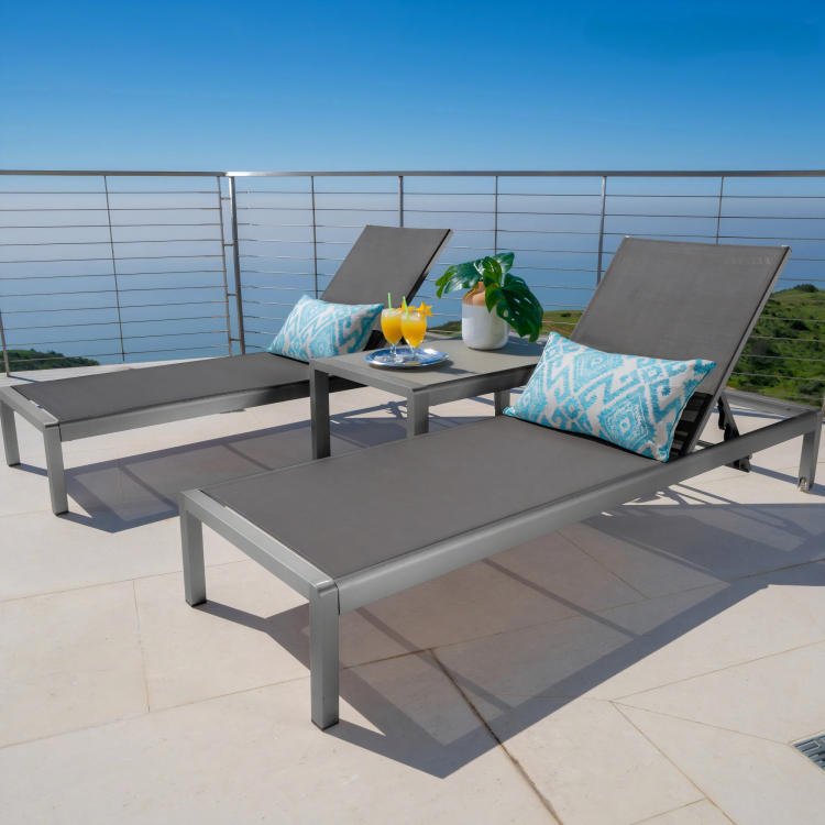 Cape Coral Kd Chaise Lounge Gry Mp2 Set Of 2