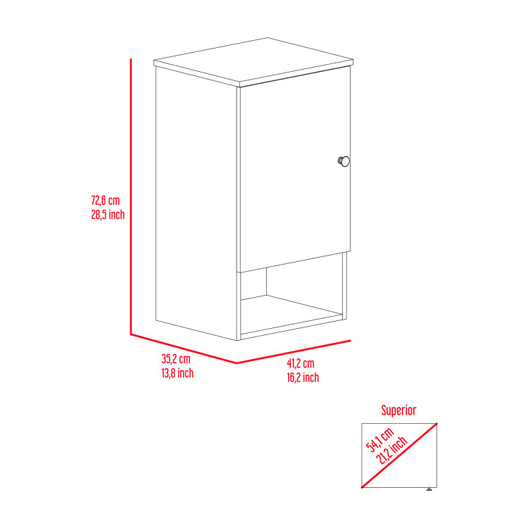 Alaska Medicine Cabinet, With Three Storage Shelves, Single Door Cabinet