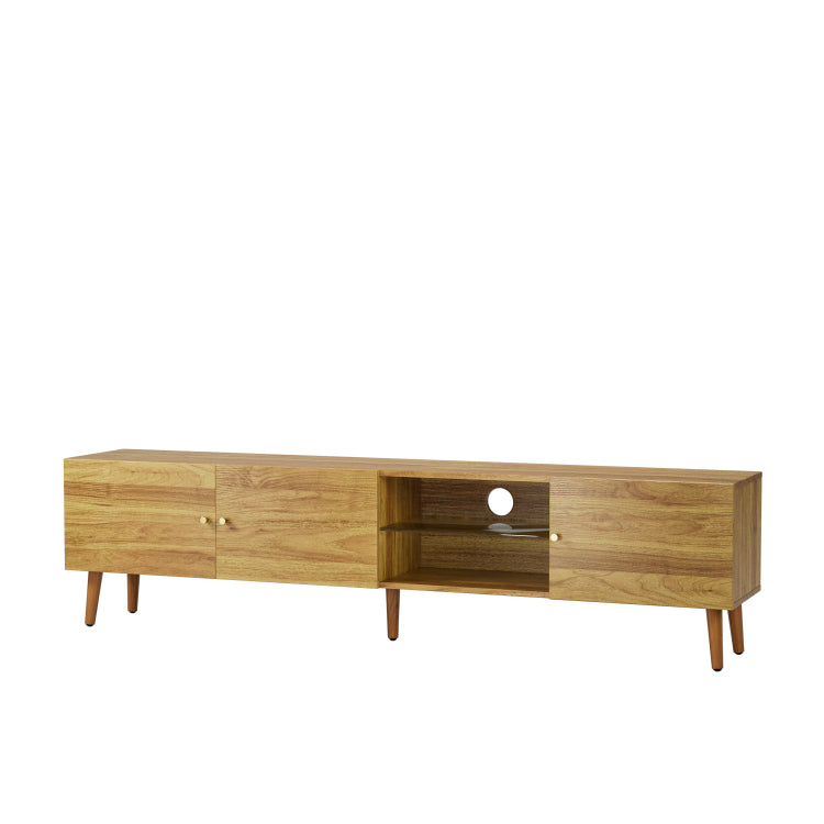 70 Inch Mid Century Modern Tv Stand, Tv Stand With Storage, Entertainment Center For Living Room Bedroom, Tv Media Console