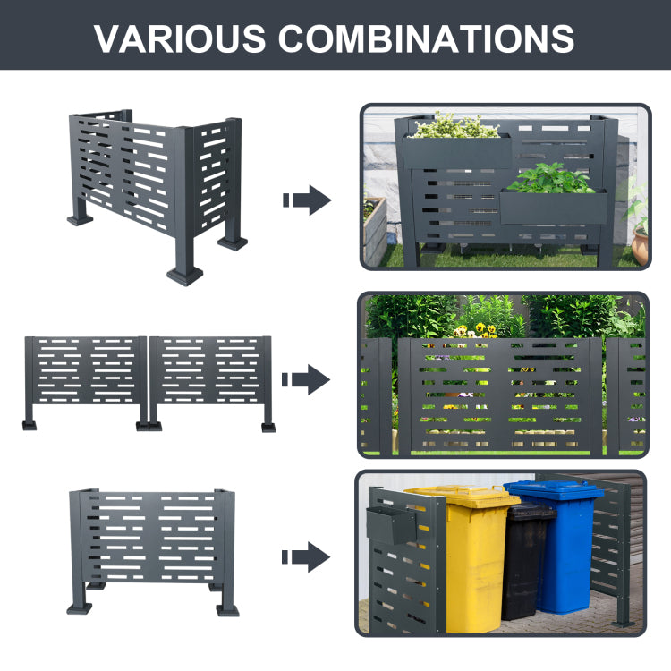3Ftx2Ft Air Conditioner Fence For Outdoor Units,Metal Privacy Fence Cover, Perfect To Conceal Air Conditioning Units,3 Fence Panels