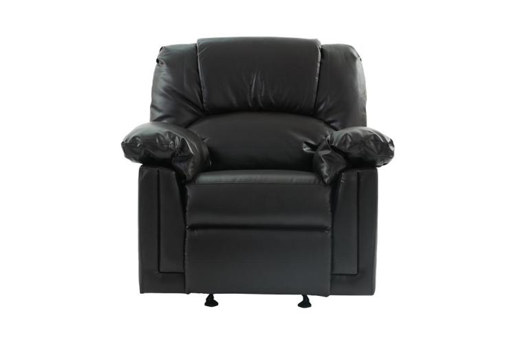 Motion Recliner Chair 1Pc Glider Couch Living Room Furniture Black Bonded Leather