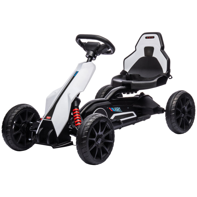 Aosom 12V Electric Go Kart For Kids, Outdoor Ride On Toy With Forward Backward Drive & Adjustable Speed, Gift For Child 3 8 Years Old, White