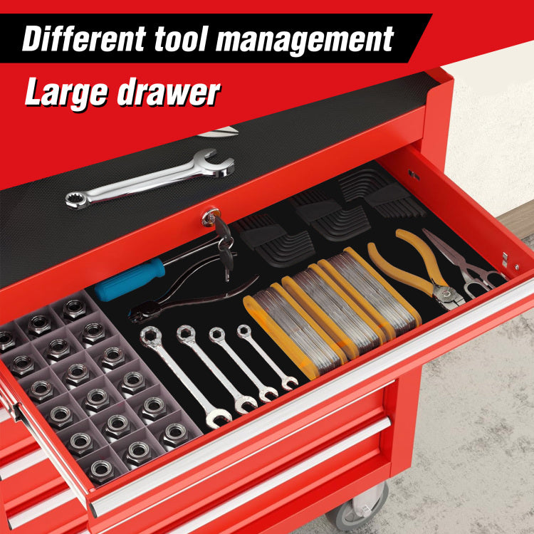 Rolling Tool Chest With 7 Drawer Tool Box With Wheels Multifunctional Tool Cart Mechanic Tool Storage Cabinet For Garage, Warehouse, Workshop, Repair Shop