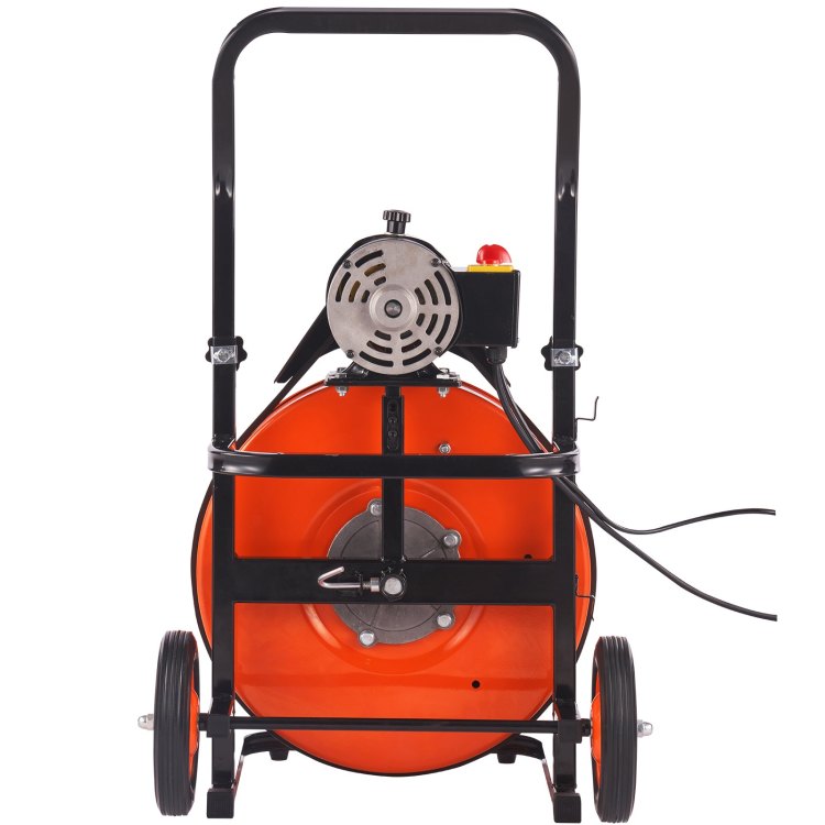 Drain Cleaning Machine 100Ft X 3 4 Inch, Sewer Snake Machine Auto Feed, Drain Auger Cleaner With 4 Cutter & Air Activated Foot Switch For 1" To 4" Pipes