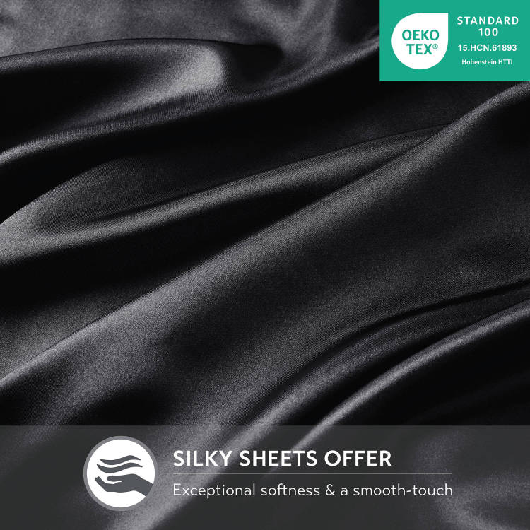 4 Pcs Twin Luxury Sheet Set Black