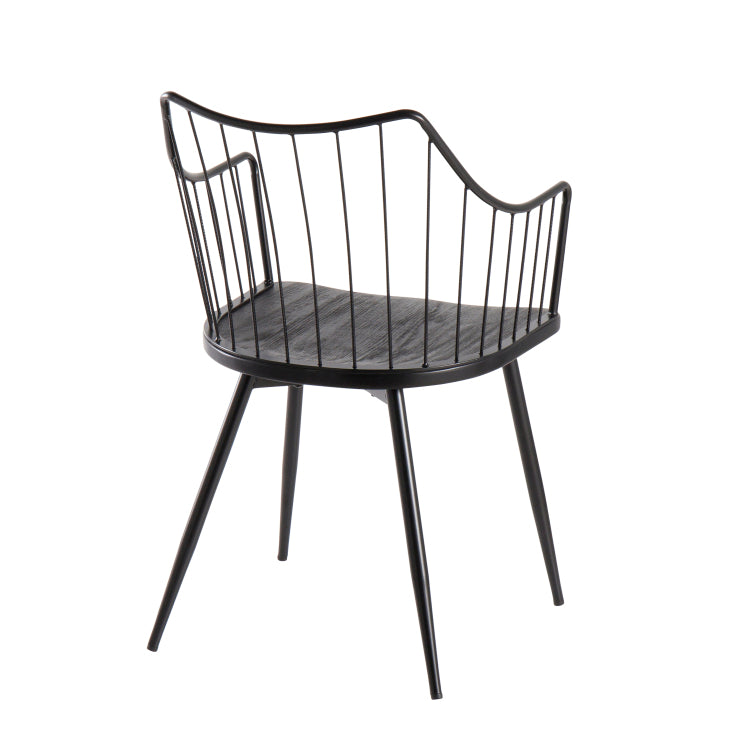 Chair In Black Metal And Black Wood