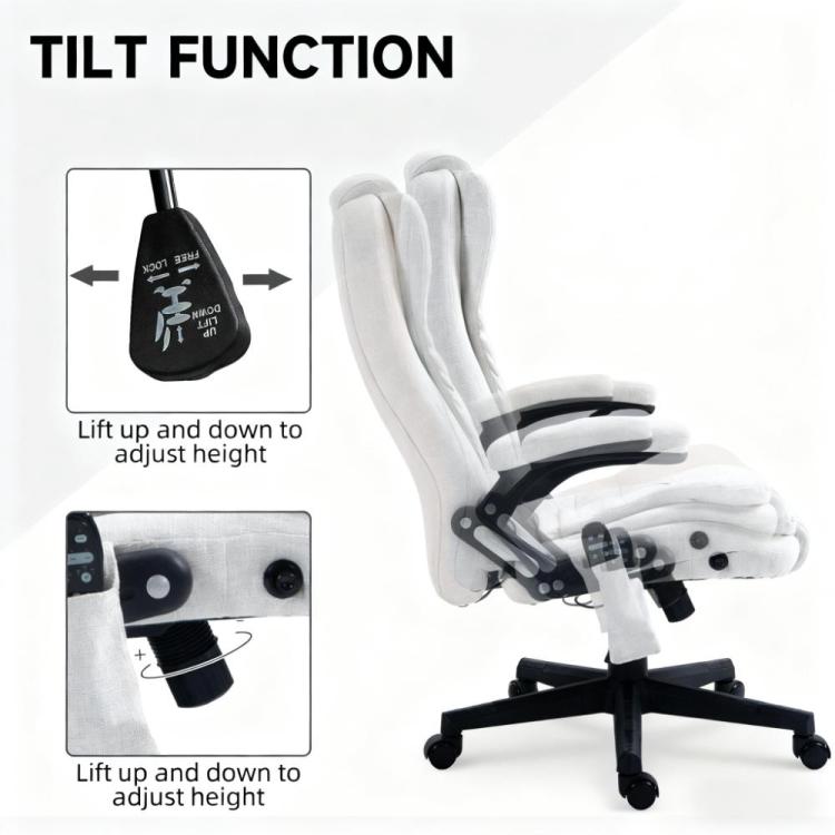 Massage Office Chair With Heat,High Back Massage Desk Chair With Reclining Backrest