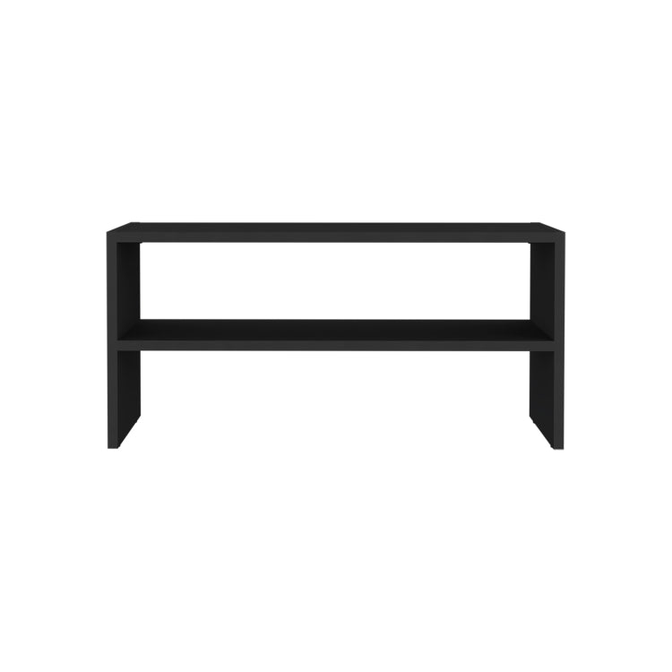 Shoe Rack 13.7" H, With 2 Shelves, Black