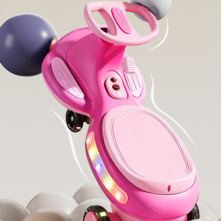 Electric Rocking Car, Fully Illuminated, With Enlarged Flashing And Silent Wheels, 12V7 Battery, Dual Drive 550 Motor, And Bluetooth Gliding And Electric Two In One